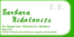 barbara mikolovits business card